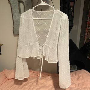 Sheer white crop top